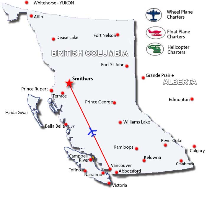 Smithers Charter Flights to USA